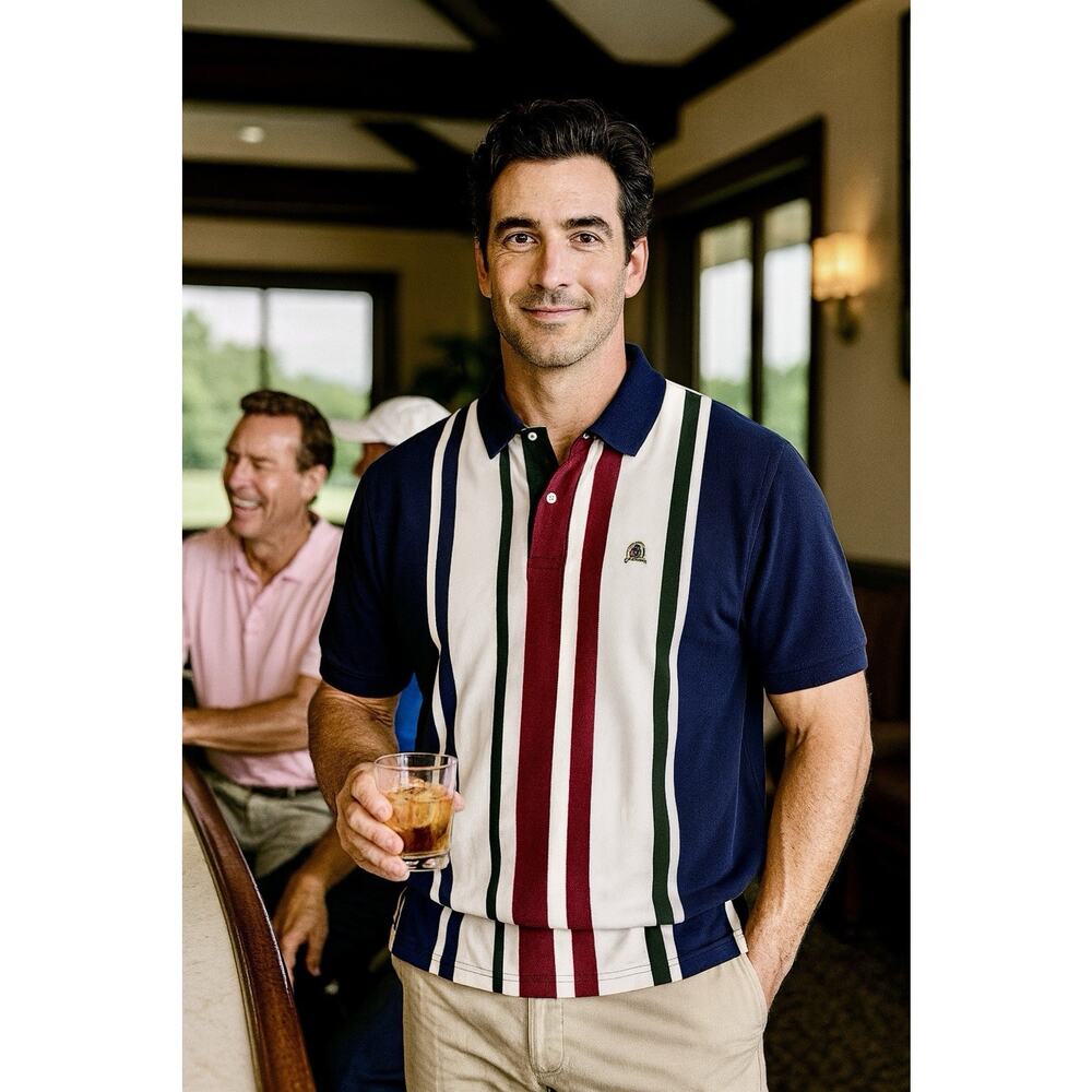 Vintage 1990s Tommy Hilfiger Color Block Polo Shirt Mens XL Stripe Crest